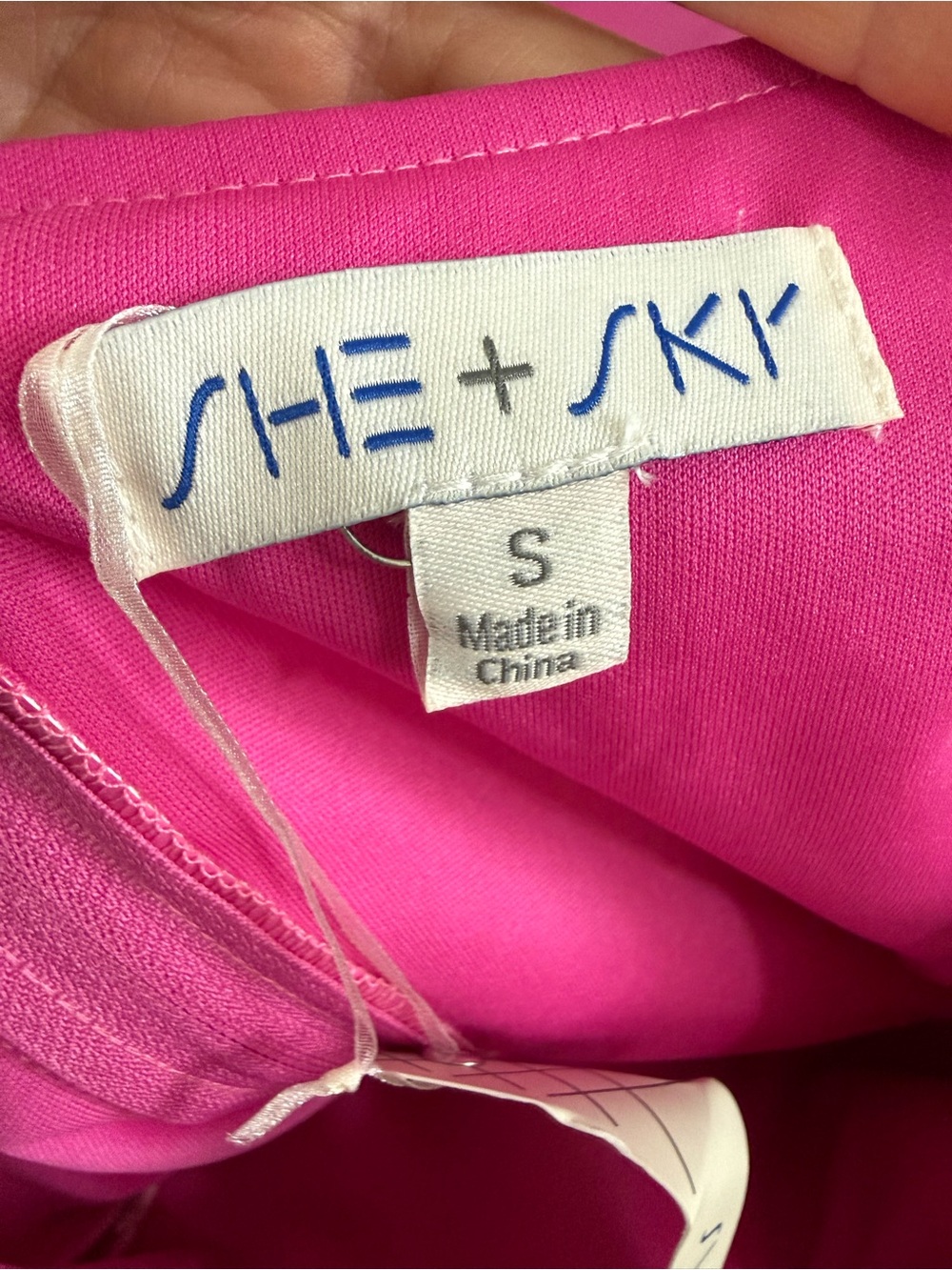 She + Sky Hot Pink Faux Leather Puff-Sleeve Mini Dress - Picture 4 of 4